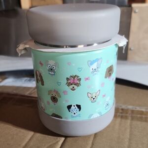 Gray and Mint Animal Print Thermos